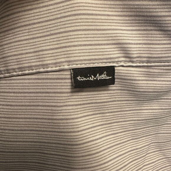 Travis Mathew Golf Shorts Mens 36 Blue Micro Stripe Active Stretch - Picture 4 of 5